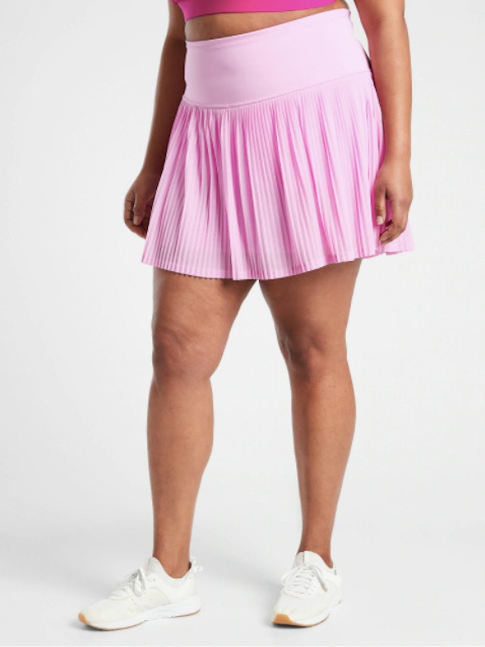 Athleta A Game Mesh Skort Pleated Pink Mini Size XL Tennis Pickleball Activewear